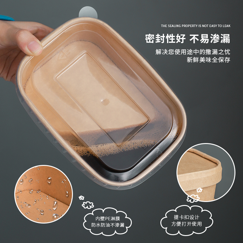 Disposable Takeout Boxes | Outdoor Kraft Paper Meal Containers | Camping & Picnic Lunch Boxes | 