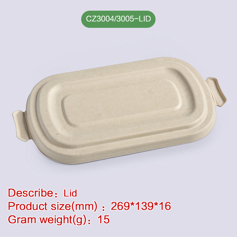 Biodegradable disposable compostable bagasse pulp-CZ3004/005-LID